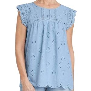 Knox Rose | Cotton Eyelet Blouse Sz M GUC